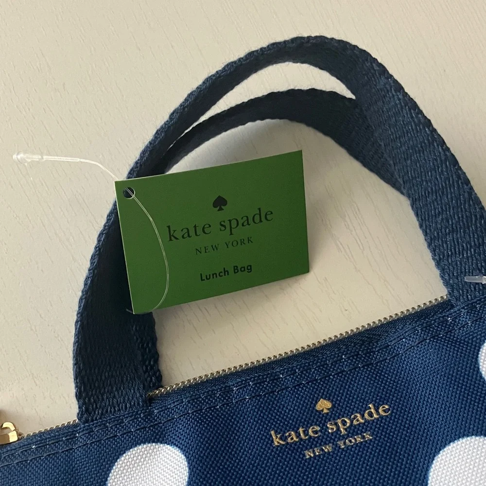 Kate Spade New York Navy Jumbo Dot Lunch Bag (NWT)